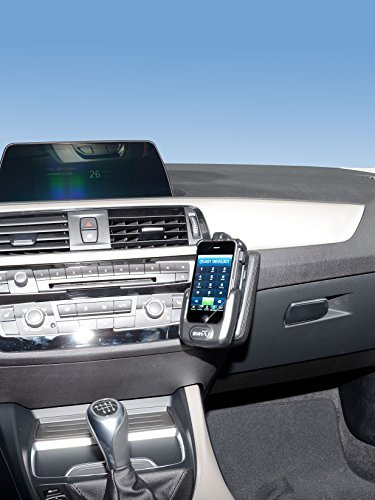 KUDA Handyhalterung passend für BMW 1er (F20/21) /2er (F22/23) ab 07/17 - Telefonkonsole für Smartphones, Handy, Navi und mehr - Echtlederkonsole, schwarz, 3190