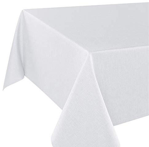 Tischdeckenshop24 Tischdecke WIEN weiß Premium, schmutzabweisend, ganzjährig, rechteckig 140x220 cm