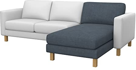 Soferia Überzug Kompatibel Mit Karlstad Anbau Recamiere Sofasitzbezug Sitzkissenbezug Chaiselongue-Bezug Husse Wasserabweisend Fleckschutz Softi Grau Anthrazit