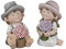 Small-Preis Deko-Figuren Sommerkinder Greta und Franz Gartenkinder sitzend auf Zitrone mit Getränk in der Hand Frühjahrsdeko Sommerdeko für Innen und Außen im 2er Set 301