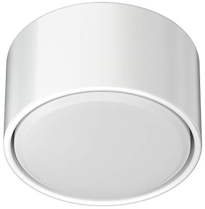 ledscom.de GX53 Porzellan Aufbauleuchte KLU, rund, weiß, 91mm Ø, inkl. GX53 LED Lampe, 1038lm warmweiß