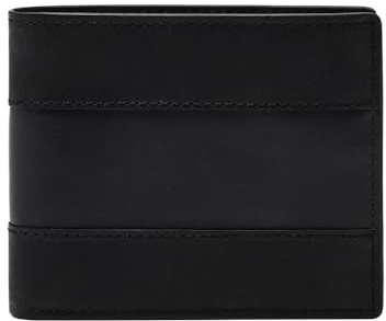 Fossil Geldbörse für Herren Everett, Leder Bifold schwarz 11,5 cm L x 2,5 cm B x 8,9 cm H ML4397001