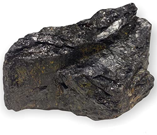 Turmalin Rohstein Natürlicher Stein schwarz Schörl groß Naturstein Naturbelassen Quarz Heilstein Schutz Mineral (60-120gr.)