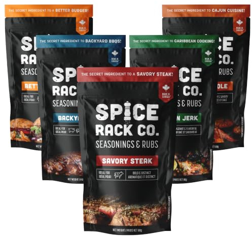 Spice Rack Co. Condimenti e strofinamenti per barbecue, set di spezie e condimenti, accessori per grigliare e affumicare, regali di San Valentino per lui, regali di San Valentino da uomo per uomini