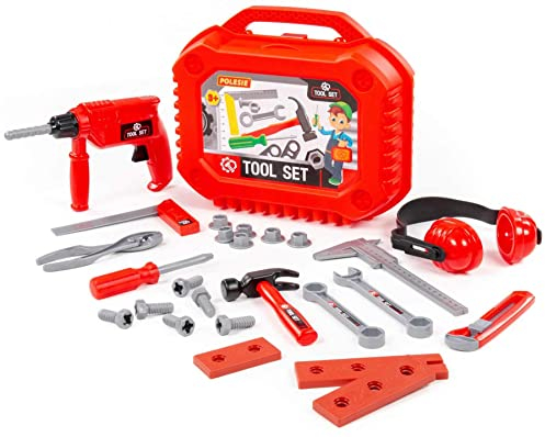 Polesie Werkzeugkoffer Nr. 18 Kinder Spielset 27-TLG. mit Heimwerker Handwerker Werkzeug