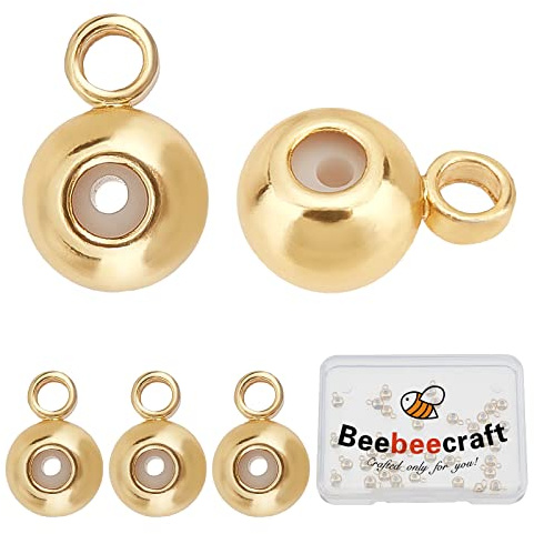 Beebeecraft 1 Box 30 Stück 6 mm Aufhängerglieder 18K Vergoldete Rondell-Bügelperlen Aufhänger-Verbindungsglieder Für Armband-Halsketten-Schmuckherstellung