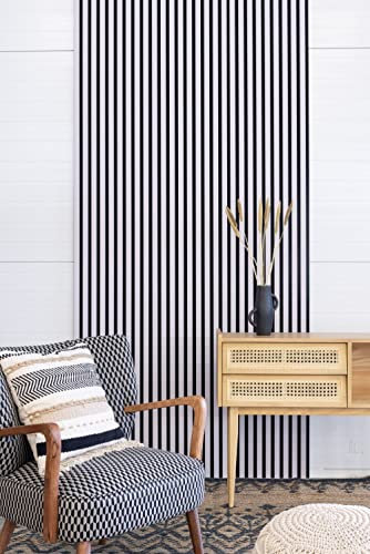 Leiste24 Akustikpaneel - Lamellenverkleidung - Wandverkleidung - 2600 x 400 mm - Akustikfilz Schwarz - Lamellendekor Rose