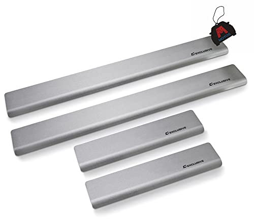 Tapis Baguettes de seuil en acier inoxydable pour Citroen C3 Aircross II 2017 5 -porte. Confort de conduite accru grâce aux plaques de seuil résistantes aux acides - Protection contre les rayures