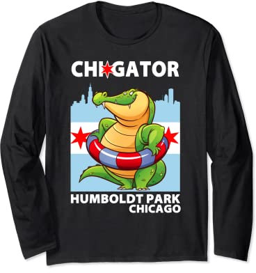 Chigator Gator Uhr Chicago Humboldt Park Rettungsgeschenk Langarmshirt