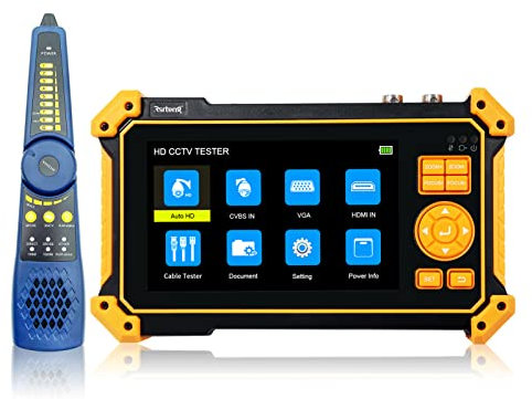 Rsrteng HD-3200C CCTV Tester HD Coaxial 4K 8MP TVI/CVI/AHD/SDI/CVBS Camera Tester with Cable Tracer 5 inch TFT-LCD Screen Monitor 5 in1Support Support RS485 Audio HDMI VGA DC12V Output PTZ Control