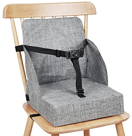 HOSEASCA Kindersitzerhöhung für Esstisch, Sitzerhöhung für Tisch, 32,6 x 8,5 cm, tragbarer Hochstuhl für Reisen, kompakter, leichter Reise-Sitzerhöhung mit verstellbaren Gurten für Babys