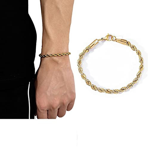 KIASRZN Chris Magnetique Lvmphvity Reinigungsarmband,Chris Magnetique Lvmphvity Reinigungsarmband,Classic Twisted Cable Wire Bracelets (Gold)