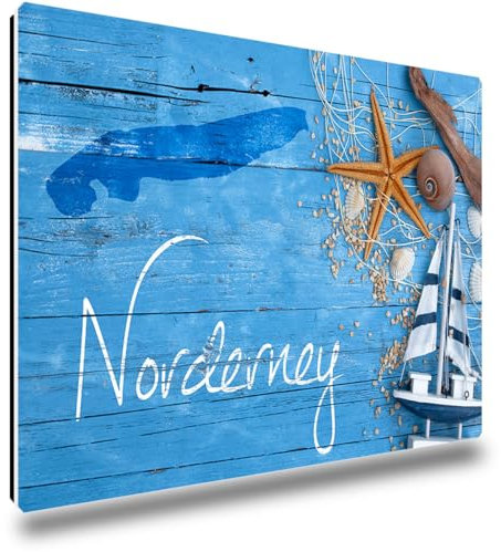 TRIOSK Kühlschrankmagnete Nordsee Magnet Insel Norderney Spruch Souvenir Geschenk Maritim für Reiselustige Frauen Männer Nordseeliebhaber Kühlschrank stark eckig groß 85x55 mm