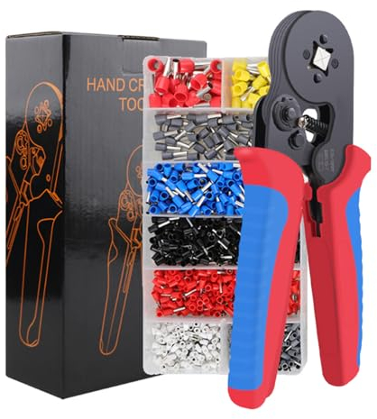 Violotoris Crimpzange, Krokodilklemme, mit 1200 elektrischen Klemmen, tragbare Reparatur, präzise Crimpung, 17,5 cm