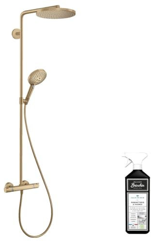 Colonne de douche thermostatique HANSGROHE Raindance Select S 240 bronze brossée + nettoyant Briochin
