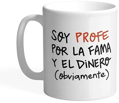 Pedrita Parker Taza café para Profesores Taza desayuno divertida - Soy profe por la fama y el dinero