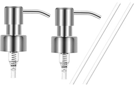 Hsthe Sea 2PCS Seifenspender Pumpenkopf Ersatzpumpe Seifenspender für Flaschen Seifenpumpe Edelstahl für 25 mm Gewindeflasche