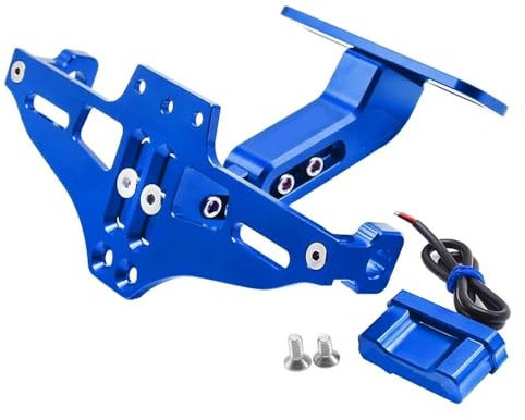 Einstellbar Mit Licht Motorrad Lizenz Nummer Platte Halter Halterung FÜR Yama&ha YZFR125 YZF R125 YZFR-125 2014-2023 2022 2021 (Farbe : Blau)