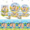 Party Tableware Set- 51Pcs Blue Children's Birthday Tableware Decoration Dog Cartoon Themed Party Supplies Plates, Cups, Napkins and Tablecloth for Kids Baby Showers Girls