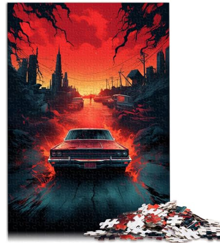 Puzzle für Supernatural-Autopuzzle für Erwachsene, 1000-teiliges Puzzle, Holzpuzzle, ganze Familie (50 x 75 cm)