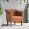 Cocktailsessel Clubsessel mit Fußhocker Loungesessel Sessel mit Hocker Lesesessel Kleiner Relaxsessel Kunstleder Bürosessel Ledersessel Retro Einzelsessel Sessel Braun