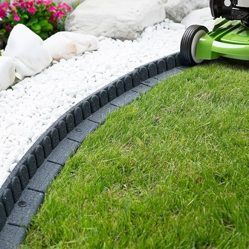 Garden Edging 1.20m - Flexible Lawn Mower Friendly Garden Border - Grey - 1 x 1.20m Lengths
