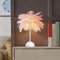 Lampe de table en plumes, lampe de chevet, lampe de table, abat-jour en plumes pour chambre à coucher, salon, chambre d'enfant, bureau (9 x 21,8 cm) (rose)