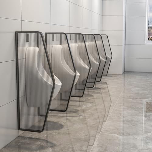 Urinal-Trennwand aus gehärtetem Glas, an der Wand montiert, Edelstahl, Sichtschutz für Herrenurinale, Urinal-Schallwand, Sichtschutzwände, Urinal-Trennwand für Hotelbadezimmer, Wird in Resta