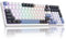 Gasket Structure Light100 Wireless Mechanical Keyboard,2.4G/USB-C/BT5.0 Hot Swappable Custom Keyboard, RGB Backlit Gaming Keyboard for PC/Win/Mac, Linear Ivory White Switch, PBT Keycaps - Blue