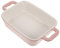 WATIIFUFU Teglia Pirofile Bianche Teglie Da Forno Padella Microonde Casseruola Per Torte Cottura Forno Pirofila in Porcellana Andare Piatti Con Coperchi Teglie in Porcellana Pannello Rosa