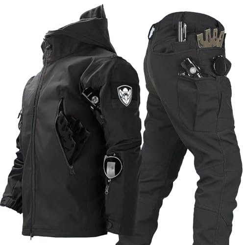 Gvqng Taktischer Anzug, Taktische Jacke Und Hose FüR Herren, wasserdichte Armee-Kampfanzug-Sets, Taktische Tarnkleidung FüR Die Jagd, Kampfjacke Und -Hose FüR Herren,04,M