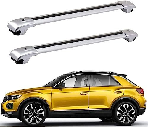 KAZONS Aluminium Dachträger Relingträger für VW T-ROC 2018 2019 Dachgepäckträger für Fahrradträger Dachboxen Oder Als Skihalter