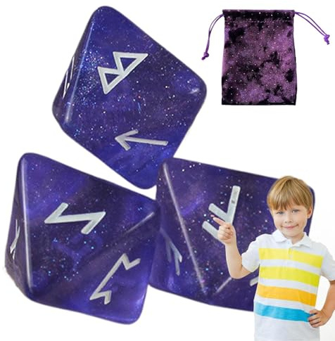 Pcingsia Dadi poliedrici in resina a 8 lati, per gioco di divinazione, divinazione, astrologia, set di dadi poliedrici in resina, con sacchetto con coulisse, per giochi da tavolo