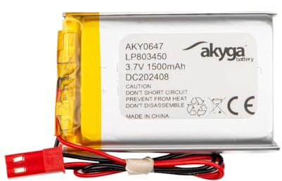 Batterie au Lithium polymère LP803450 3,7 V 1500 mAh AKYGA AKY0647 Li-Po PCM JST 2 Broches Connecteur 2,54 15 cm
