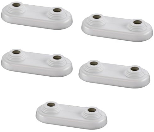 BADfabrik24 Doppelrosette flach, 10–22 mm, Achsabstand 50 mm, zweiteilig, Kunststoff weiß, für Rohrabdeckung bei Heizungs- & Sanitärinstallationen, Heizungszubehör, Sanitärzubehör (10)