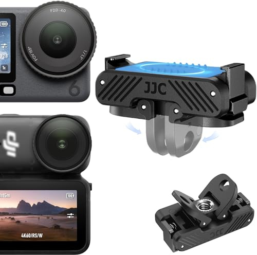 JJC Osmo Action 6 Nano Magnetische Halterung Schnellverschluss Adapter | Magnethalterung für DJI Osmo Nano & Action 6, mit Klappbare Zwei-Klaue & 1/4-20 Gewinde für DJI Action6 Osmonano Zubehör