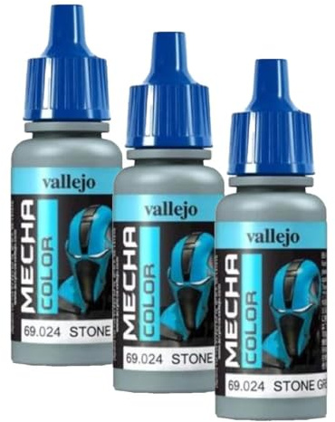 Vallejo 17 ml AV Mecha Color Acrylic Airbrush Colour - Stone Grey (Pack of 3)
