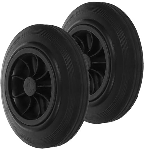 ABOOFAN 240L Trash Can Wheels Replacement Set, 2 Large Rubber Garbage Bin Pulley Wheels for Wastebasket, Sturdy Trash Can Accessories Suitable for Outdoor Waste Bins