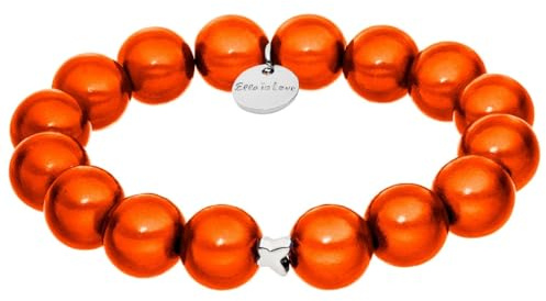 Ella in Love PARIS Perlenarmband Damen Schmuck mit schimmernden Perlen, elastischem Gummifaden und Schmetterlingsanhänger für Frauen und Mädchen