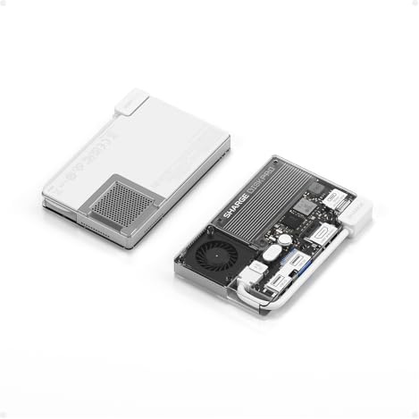 sharge Disk Pro SSD Portatile 1TB con Raffreddamento Attivo, Hub HDMI 2.1 | Cavo USB-C 10 Gbps, SSD Esterno Magnetico per MacBook, PC, PS5, Steam Deck, Bianco