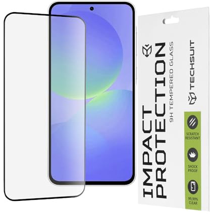 Techsuit Displayschutzfolie für Samsung Galaxy A36 5G, Samsung Galaxy A56 5G Gehärtetes Glas mit 9H Härte, Vollständige Abdeckung, Stoßschutz, Anti Fingerabdruck, Blasenfrei, 111D Full Glue