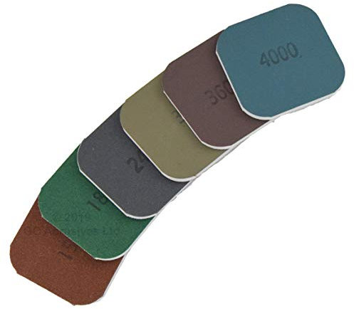 MICRO-MESH 2x2 Soft Touch Pads 6 Pack | Coarse to Fine Polishing pads | Colour coded with grades 1500-4000. Double sided for use on plastic, wood, metal, acrylic, guitars
