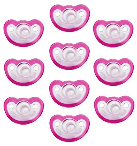 Razbaby JollyPop 3+ Monate Schnuller, geruchlos, Rosa, 10 Stück