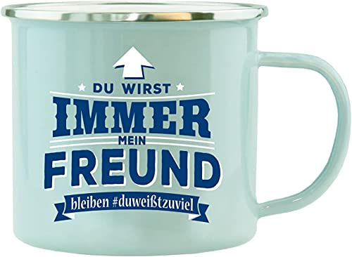 History & Heraldry Echter Kerl - Emaille Becher Bester Freund - individuelle und personalisierte Tasse mit Name und Spruch