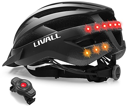 Livall Unisex – Erwachsene MT1 Musik, Rücklicht, Blinker, Navigation, Anruffunktion und SOS-System Fahrradhelm, Mattschwarz, L (58-62 cm)