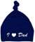 Schnoschi Babymütze in blau mit I Love Dad hochwertig Bestickt/gestickt