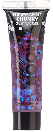 Iridescent Chunky Face & Body Glitter Gel by Moon Glitter - Purple - Cosmetic Festival Glitter Face Paint for Face, Body, Hair, Nails - 12ml