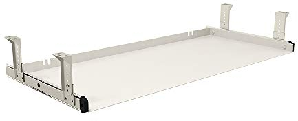 FRMSAET Untertisch-Tastaturablage Ganzmetall-Material 53 cm/ 60 cm/ 76 cm Plattform Computer Schublade Organizer Home Office Küche Schlafzimmer Garage Aufbewahrungswerkzeug.(76 cm, Weiß)