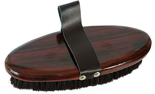 York Kardätsche aus Rosshaar Naturbürste für Pferde Holzbürste Pferdestriegel (21 cm)