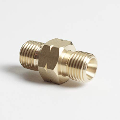 Verbinder für Gasschlauch Gas Verbindung 1/4 links Gasverbinder mit beidseitig Linksgewinde und Aussengewinde aus Messing um Gasschläuche zu verbinden